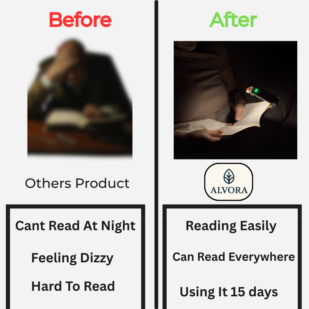 Alvora ✨ Night Reading, Made Easier Soft, focused light for late-night reading.