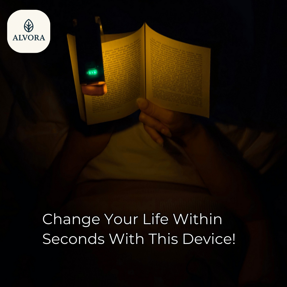Alvora ✨ Night Reading, Made Easier  Soft, focused light for late-night reading.