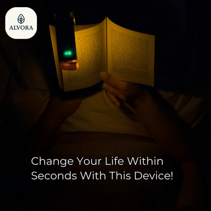 Alvora ✨ Night Reading, Made Easier  Soft, focused light for late-night reading.